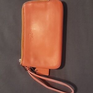 Coach Coral Leather Wristlet